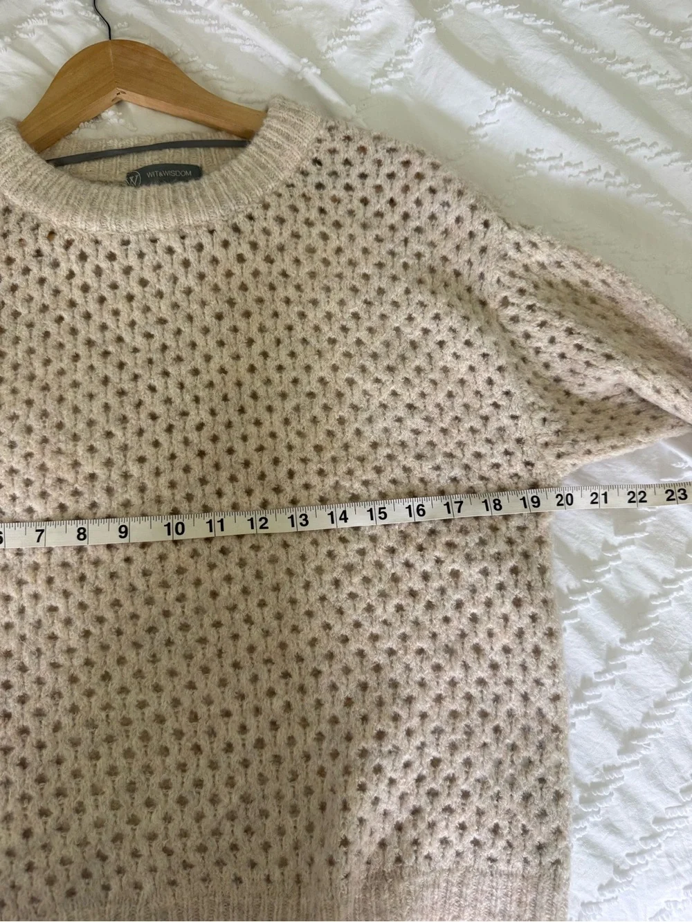 NWT Wit & Wisdom Open-Knit Crewneck Cuffed Sweater
